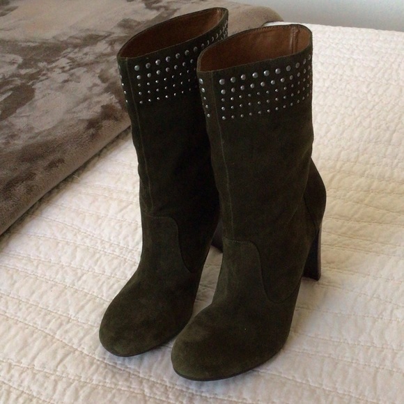Enzo Angiolini Womens Green Suede High Heels Boots, 7.5 - Picture 9 of 10